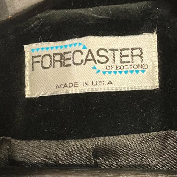 EUC Vintage 100% Wool Velvet Trim Overcoat Black tag 10, M-L fit - Picture 4 of 7